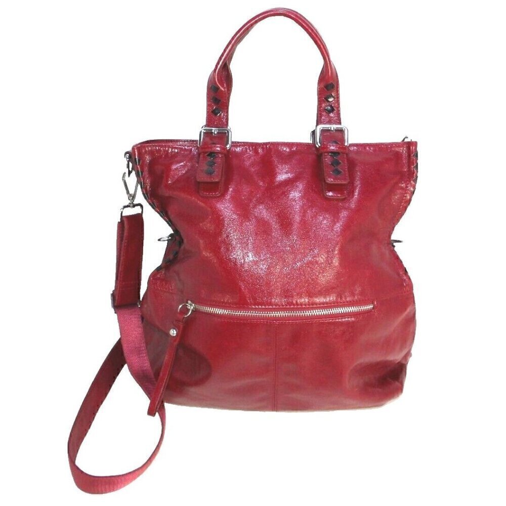VICENZO red leather tote, shoulder bag, handbag, purse